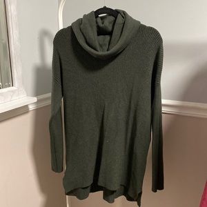 Womens Forest Green Long Sleeve Knit Sweater